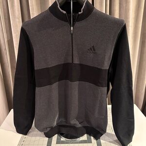 Adidas Men's 1/4 Zip-Up Sweater in Black and Gray